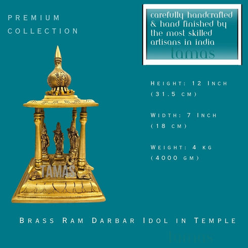 Tamas Brass Ram Darbar Idol in Temple